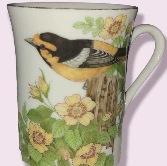 Otagiri Japan Mug Bird and Flowers Oriole Gibson Greeting Card - Picture 2 of 10